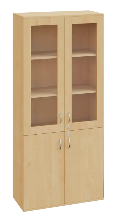 SPO 32 skříň 4-dveřová, 2x sklo lamino - javor horský